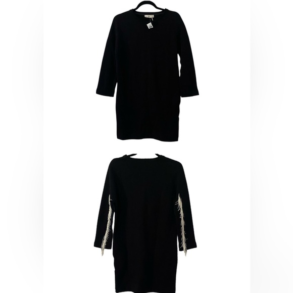 NWT SUOLI Black Sweater Fringe Dress Italy 38 US Small - Picture 12 of 12